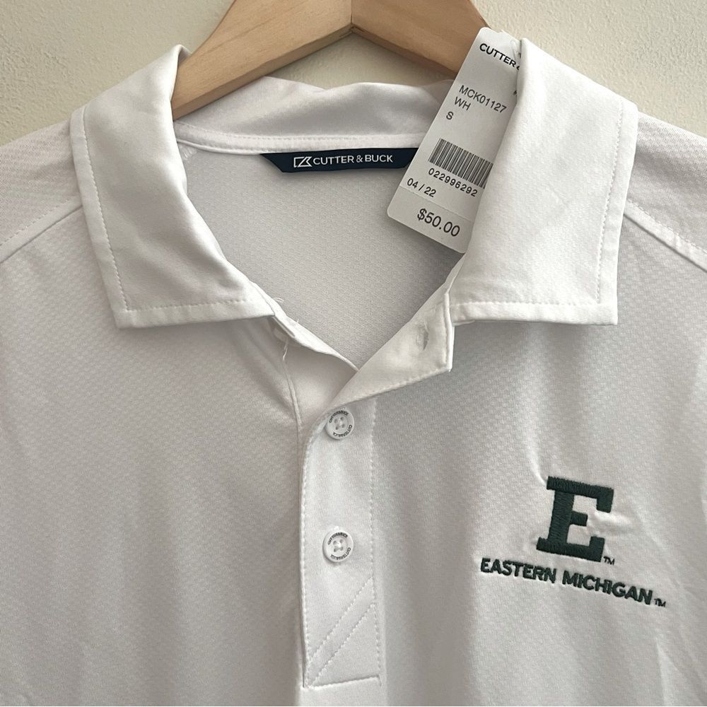 Eastern Michigan Men’s Small in White by Cutter & Buck NWT🏷